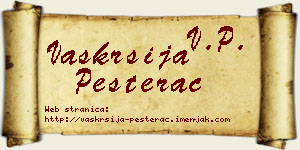 Vaskrsija Pešterac vizit kartica